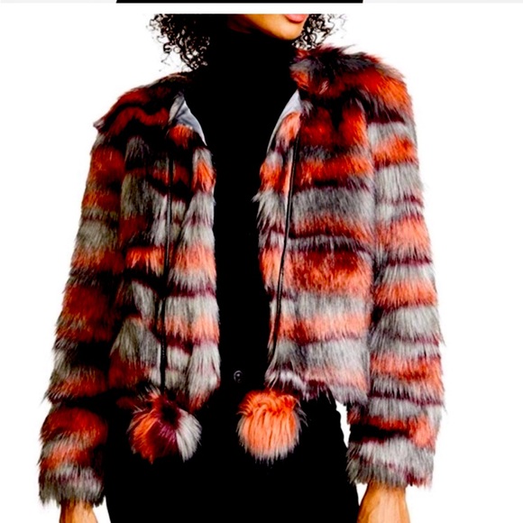 Ramy Brook Krissy Faux Fur Jacket- Large - Picture 2 of 9